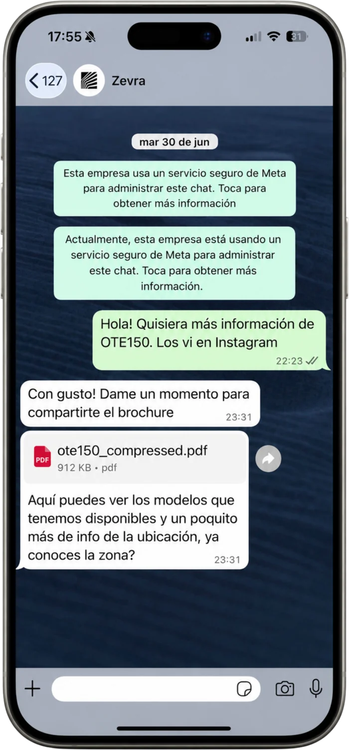 El Agente IA conversando con un lead en WhatsApp